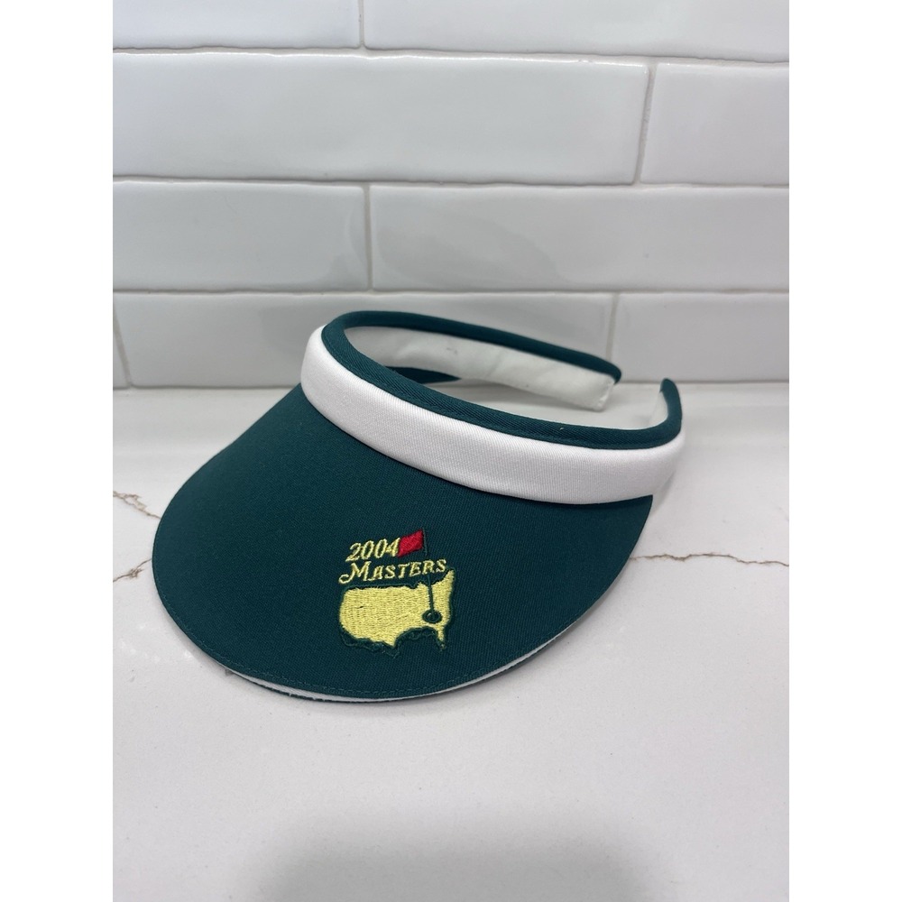 Vintage 2004 Masters Tournament Augusta Green Visor Hat Texace Adjustable Golf